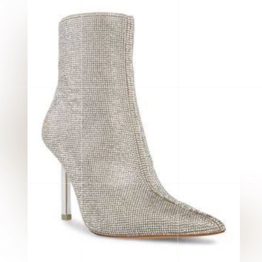 NWT Steve Madden Madden Girl Sparkly Rhinestone Iridescent Disco Heeled Booties